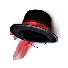 Spider Top Hat (4.5 Inches Height) Halloween Cosplay Adult One Size Black & Red