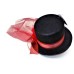 Spider Top Hat (4.5 Inches Height) Halloween Cosplay Adult One Size Black & Red