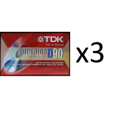 Pack Of 3 Tdk D90 - Cassette - 1 X 90min - Superior Normal Bias Play It Loud
