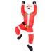 6.5' Hanging Santa Inflatable Lighted Swinging Legs Outdoor Yard Christmas Decor