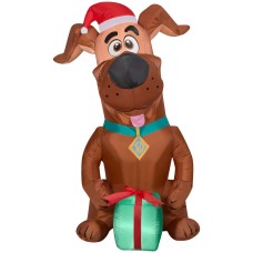 Gemmy Christmas 5ft Airblown Inflatable Scoob Scooby Doo With Gift