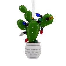 Hallmark 2023 Cactus Christmas Ornaments With String Colored Lights