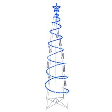 Holiday Time 7 Feet Spiral Tree Blue Indoor Outdoor Christmas 160 Del Lights
