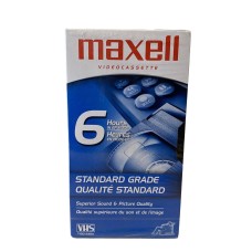 Maxell Blank Video Cassette Tape Standard Grade 6 Hours T-120 Vhs