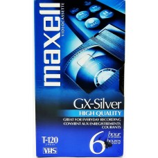 Maxell Blank Video Cassette Tape Gx-silver High Quality 6 Hours T-120 Vhs