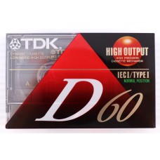 Tdk D60 High Output Normal Position Type Cassette Tape - New & Sealed