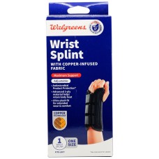 Walgreens Copper Wrist Splint Left Hand 3 Ply Material Antimicrobial Latex-free