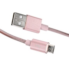 Blackweb 5ft Metal Charger Cord Cable Micro USB For Android Pink Gold